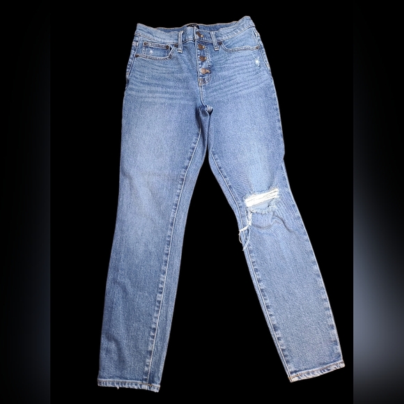 J. Crew Denim - J. Crew Light Distressed Button Fly High Rise Skinny Jeans Size 26